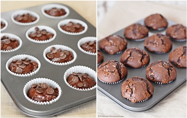 Megaschokoladige Schokomuffins - Kleines Kulinarium