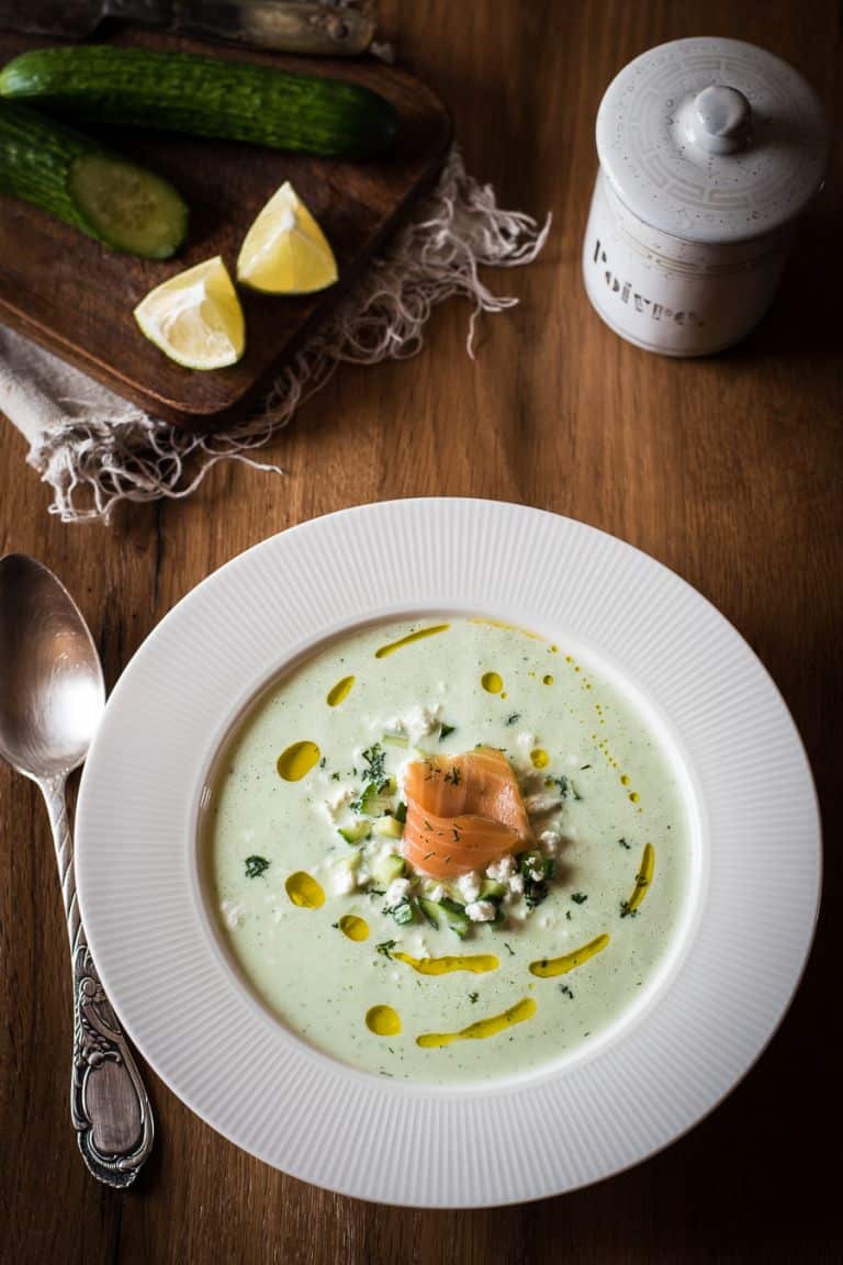 {Werbung} Joghurt-Gurken-Suppe mit Feta - Kleines Kulinarium