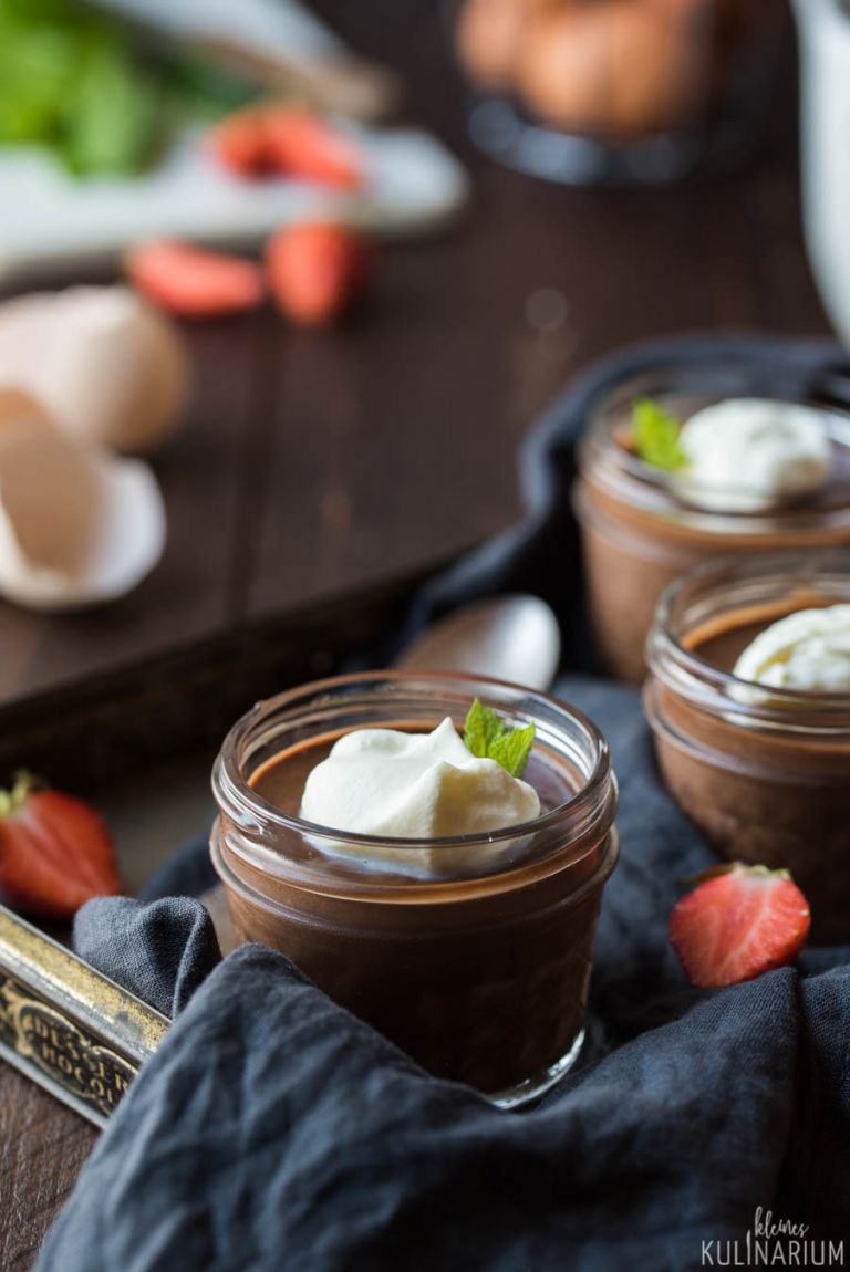 Schokoladen Pots de Crème cremiges Schokoladendessert - Kleines Kulinarium