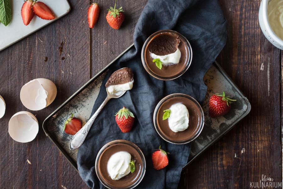 Schokoladen Pots de Crème cremiges Schokoladendessert - Kleines Kulinarium