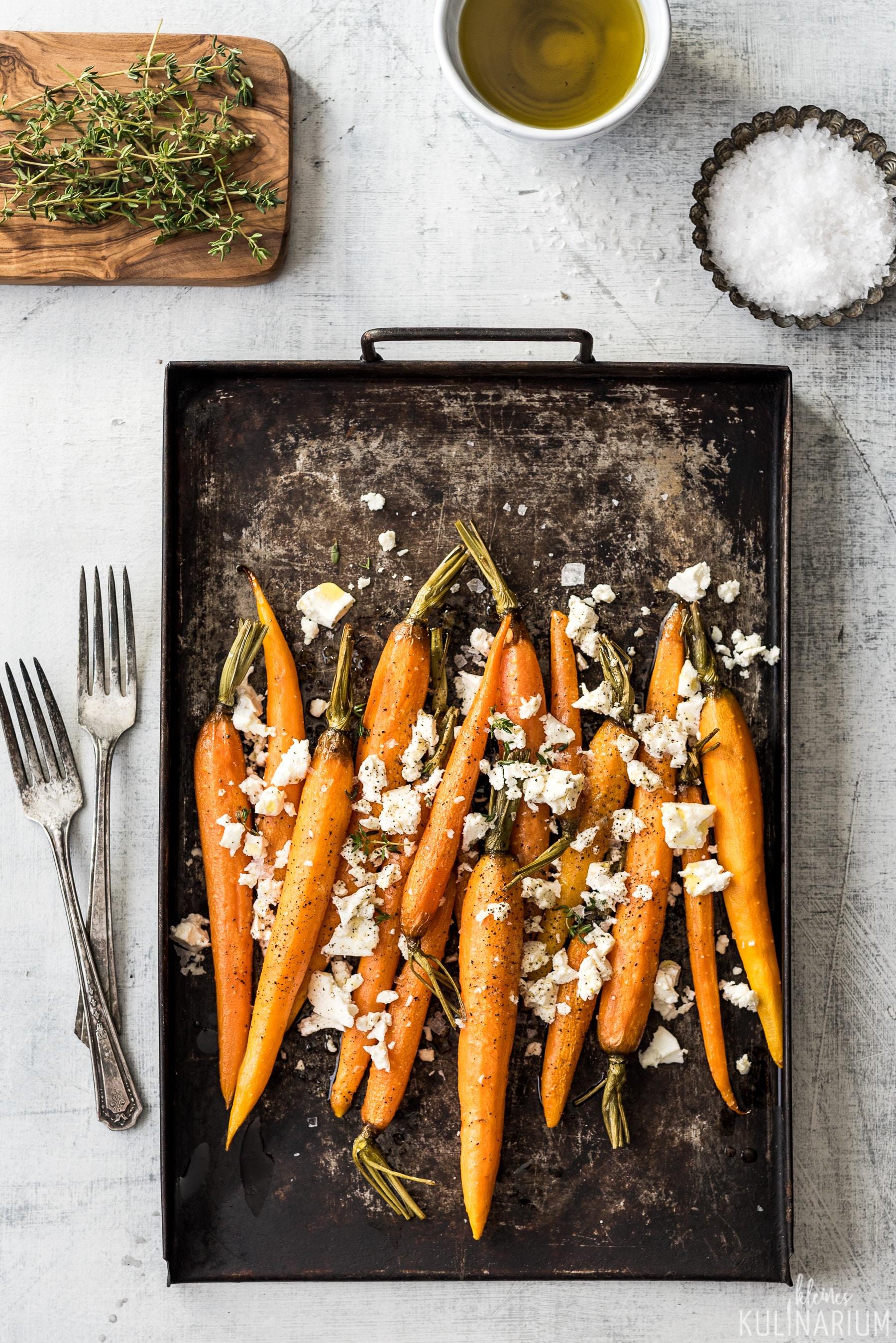 Gebackene Möhren mit Feta - Kleines Kulinarium
