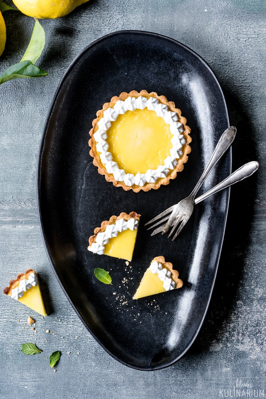 Tarte au citron Zitronen Tartelette - Kleines Kulinarium