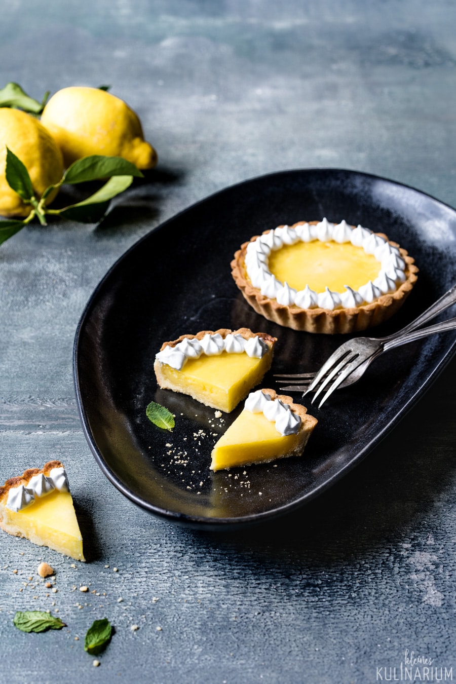 Tarte au citron Zitronen Tartelette - Kleines Kulinarium